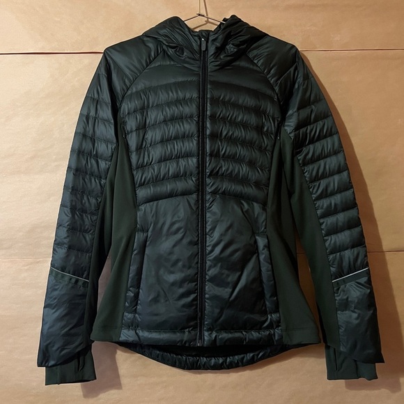 lululemon athletica Jackets & Blazers - Lululemon | Down For A Run Jacket II Gator Green Zip Up Puffer Goose Down Size 6